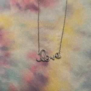 Ladies Sterling Silver “love” Necklace